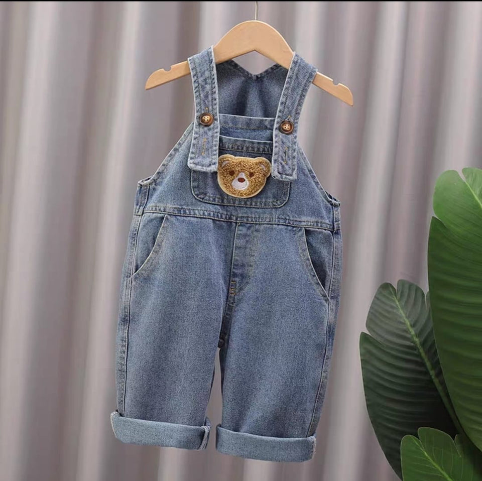 Conjunto Jumper Corto de Denim "Teddy Basic" 🧸 con Camiseta Blanca