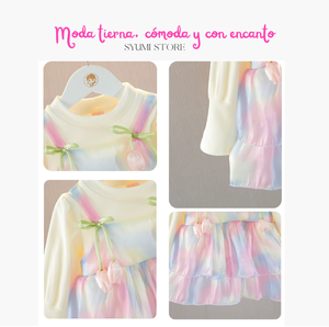 ✨ Vestido Arcoíris de Ensueño – Dulzura y color para tu pequeña ✨